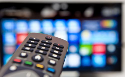 smart-tv-remote-stock-image